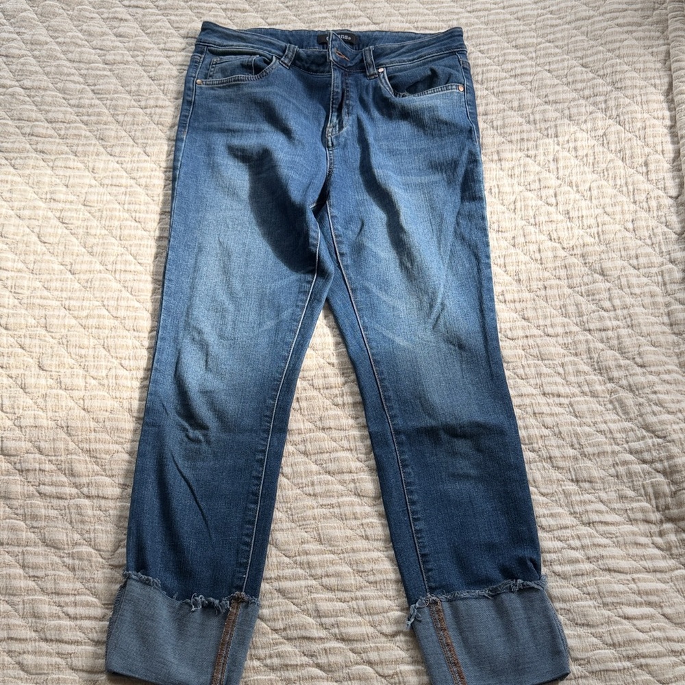 d. jeans Women's Blue Cuffed Ankle Jeans